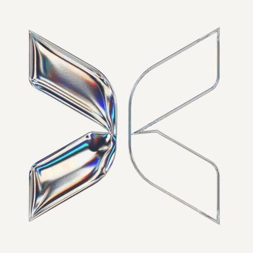 Sliver And White X Sign Moving Artwork GIF