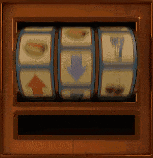 Slot Machine Blue Arrow Pointing Down GIF