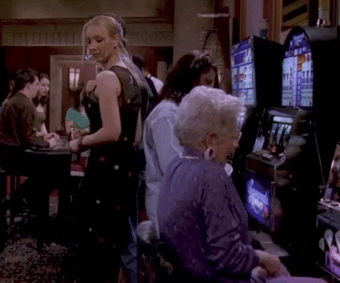 Slot Machine Surprised Phoebe Friends GIF