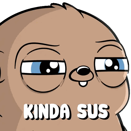 Sloth Cartoon with Kinda Sus