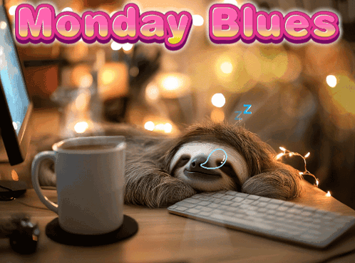Sloth Sleeping Next to Coffee