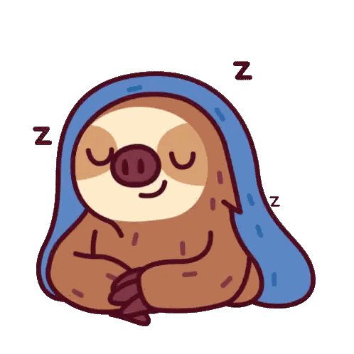 Sloth Sleeping Under Blue Blanket Z