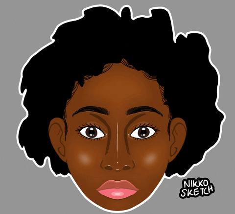 Slow Blink Crying Black Man Illustration GIF