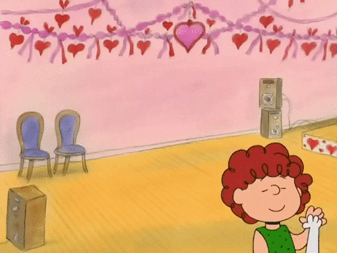 Slow Dancing Snoopy And Red Hair Girl GIF