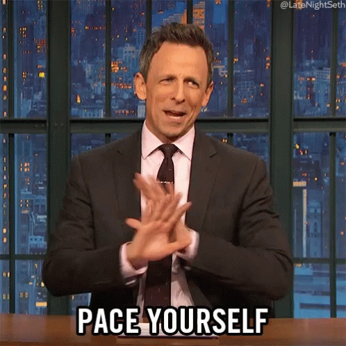 Seth Meyer Pace Yourself Slow Down GIF