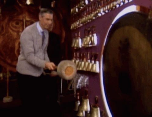Slow Gong Mr Rogers Game Show GIF