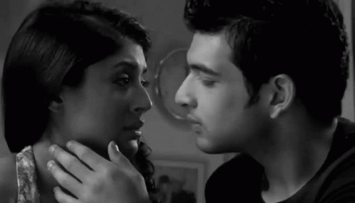 Slow Kiss On Cheek Couple GIF