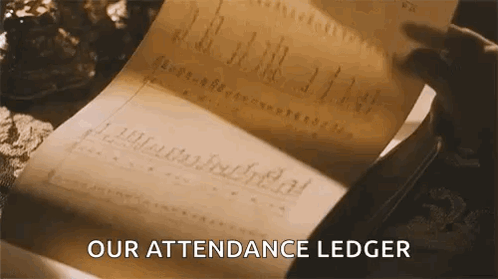 Slow Motion Flipping Attendance Ledger GIF
