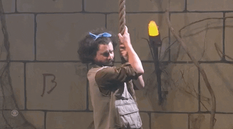 Slow Motion Going Down Hanging On Rope GIF