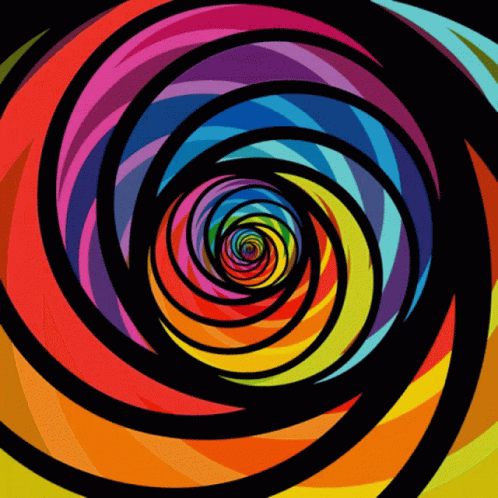 Slow Spiraling Colorful Optical Illusion GIF