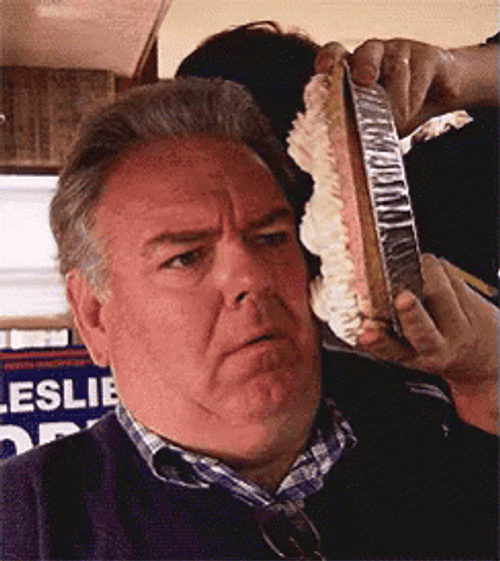 Slow Throwing Pie In The Face Old Man GIF