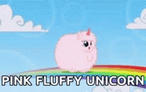 Slow Walking Pink Fluffy Unicorns Dancing On Rainbows GIF