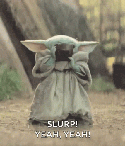 Slurp Yea Yea Baby Yoda GIF