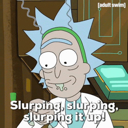 Slurping It Up Rick Slurp GIF