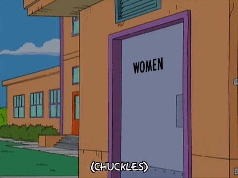 Sly Bart Simpson Outside Women Bathroom GIF