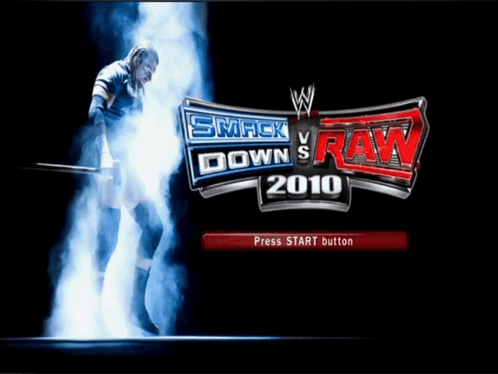 Smack Down Vs Raw 2010 Wrestler Holding Sword GIF