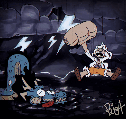 Smacking Luffy Vs Kaido GIF