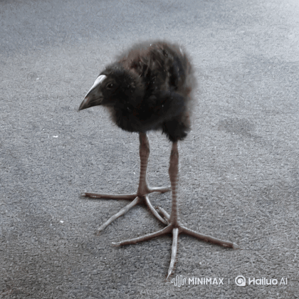 Small Black Bird With White Beak GIF