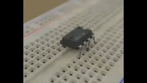 Small Black Chip on Breadboard