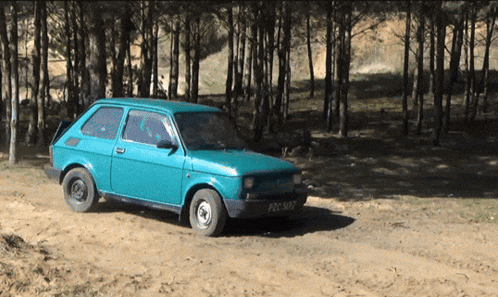 Small Blue Car With License Plate FCC 1657 GIF