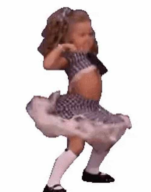Small Girl In Party Dress Funny Dance GIF