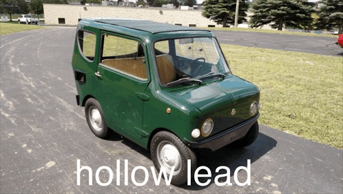 Small Green Car With Hollow Lead GIF