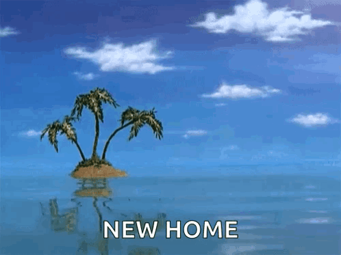 Small Island With Palm Trees GIF