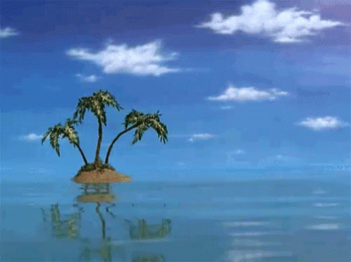Small Island With Palm Trees