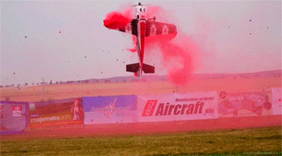 Small Plane Colorful Smokes GIF