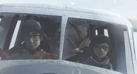 Small Plane Flying Yeti Adventure GIF