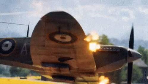 Small Plane Spitfire Crash GIF