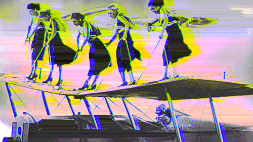Small Plane Vintage Girls GIF