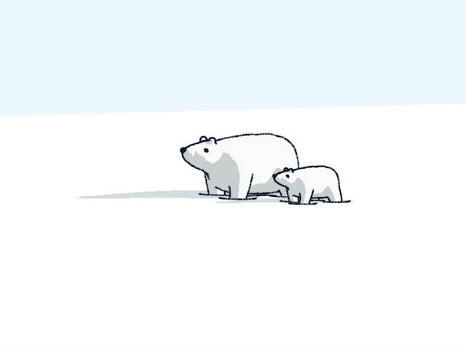 Small Polar Bear Catching Up GIF