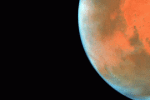 Small Satellite Revolving Mars GIF