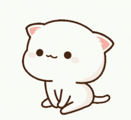 Small White Cat With Pink Ear Sitting