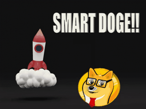 Smart Doge To The Moon GIF