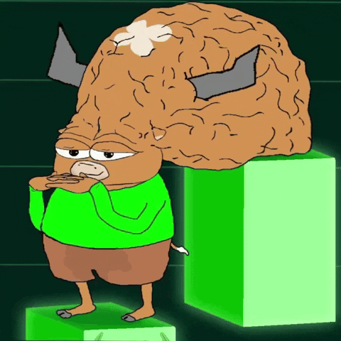 Smart Meme Mumu The Bull Big Brain GIF