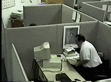 Smashing Computer Office Rage GIF