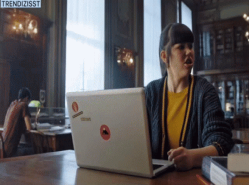 Smashing Computer Outraged Lady Going Crazy GIF