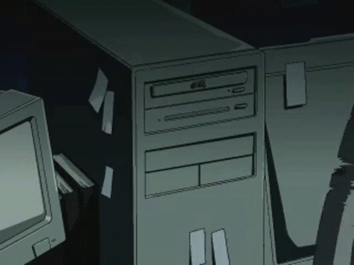 Animated Girl Smashing Computer GIF