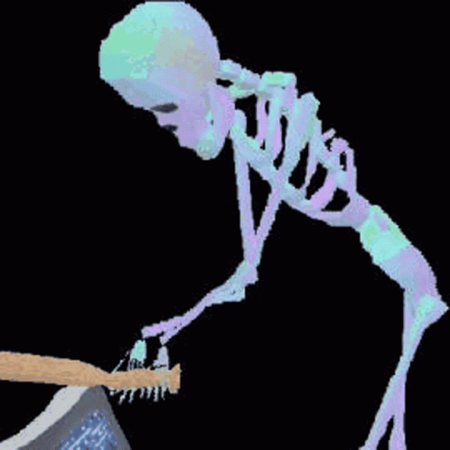 Outraged Skeleton Smashing Computer GIF