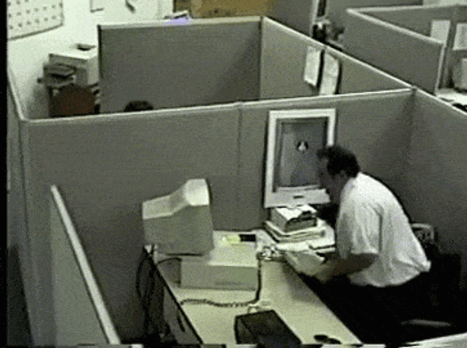 Smashing Computer Office Rage GIF