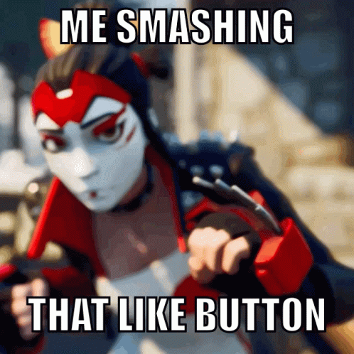 Smashing Like Button Punching Girl Meme GIF