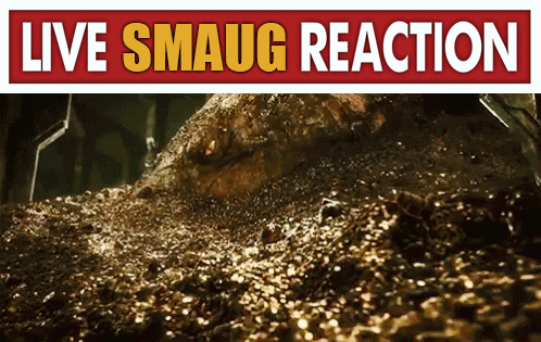 Smaug Getting Up From Bed Of Gold GIF