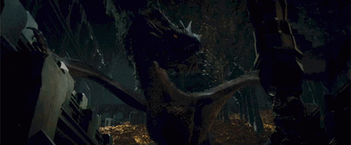 Smaug Spew Fire Below GIF