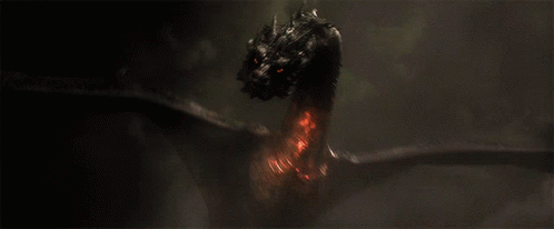 Smaug Spewing Fire All Over Town GIF
