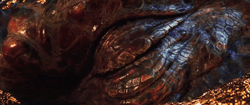 Smaug Suddenly Opened Its Bright Eyes GIF
