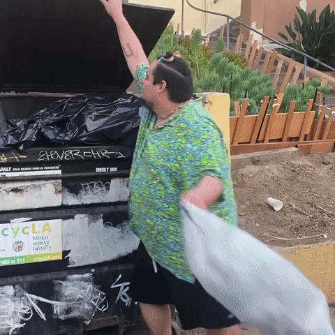 Smelly Trash Made The Guy Cry GIF
