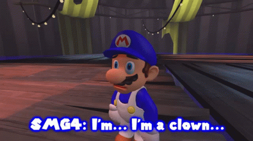 Smg4 Glitchy Luigi I'm A Clown GIF