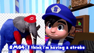Smg4 I Think I 'M Having A Stroke With An Elephant GIF